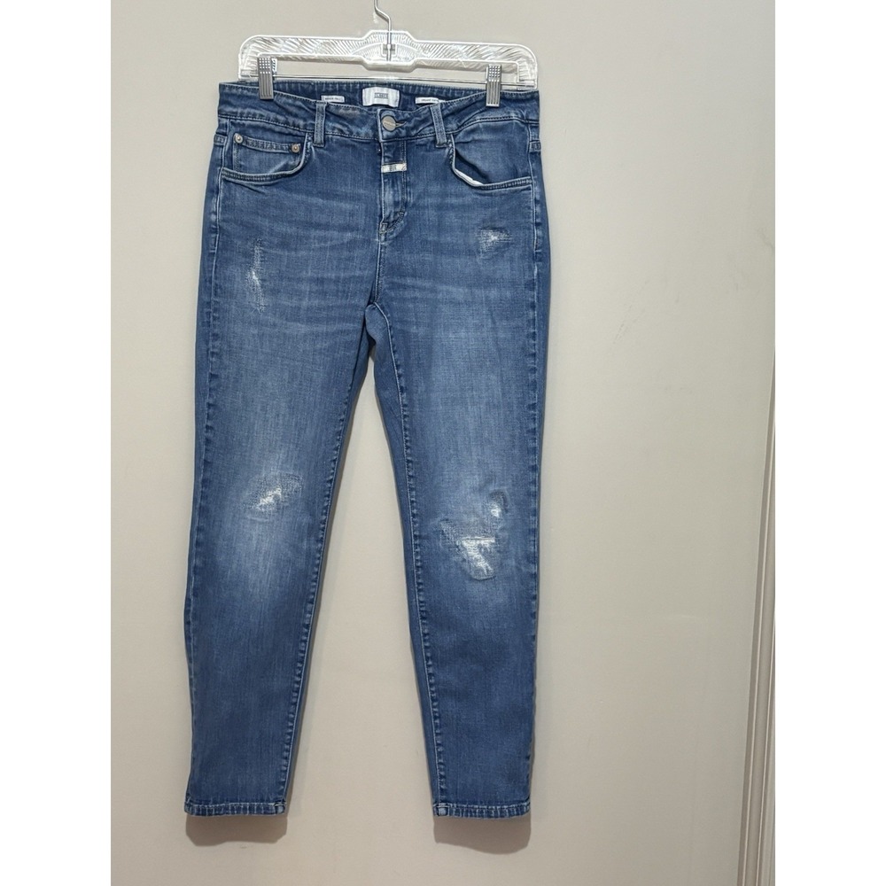 Closed Lightly Distressed Skinny Jeans Organic Cotton Made Italy Womens‎ Sz 29